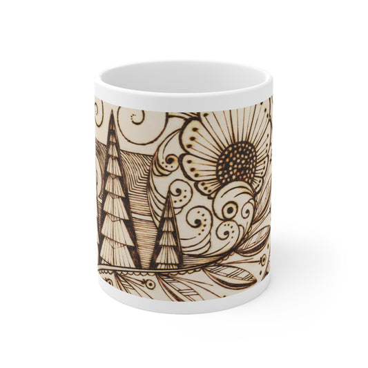 Pines and wild flowers Mug