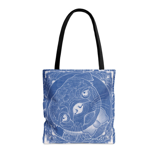 Art Tote Bag Pug Mug Denim