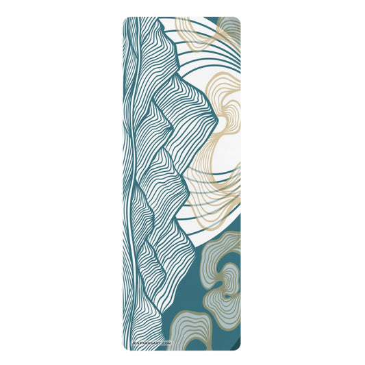 Art Yoga Mat Misty Mountains Blue