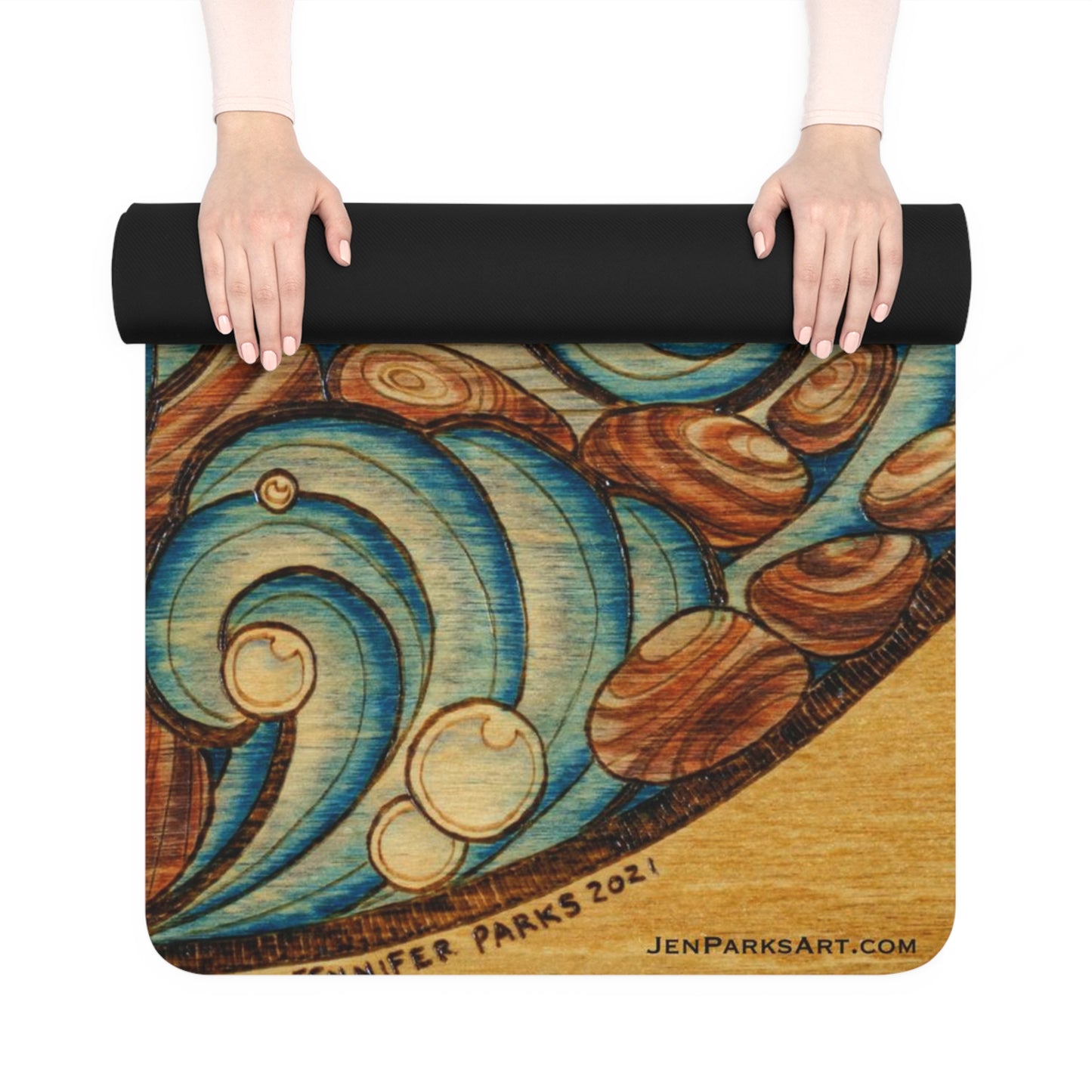 Art Yoga Mat Candle on the Water