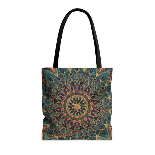 Art Tote Bag Sun Mandala Teal