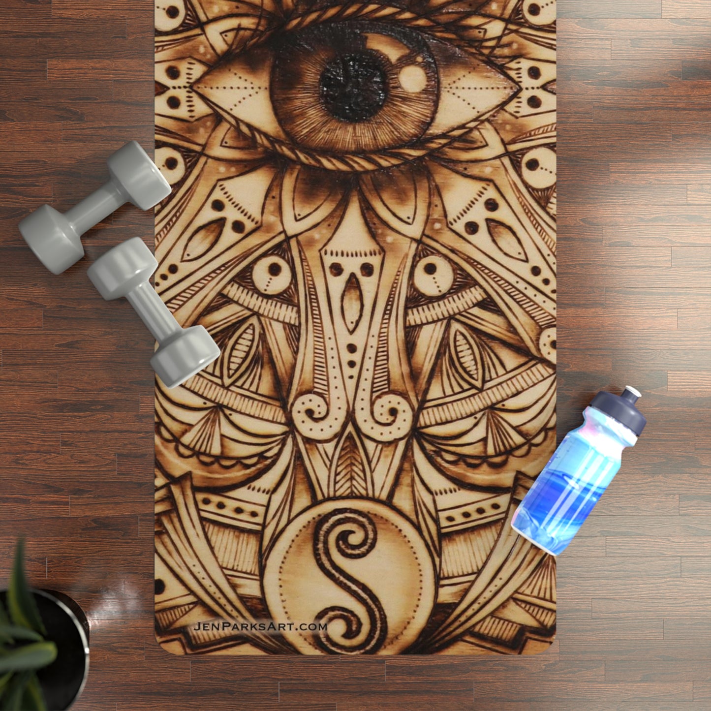 Art Yoga Mat Eye Follow Directions
