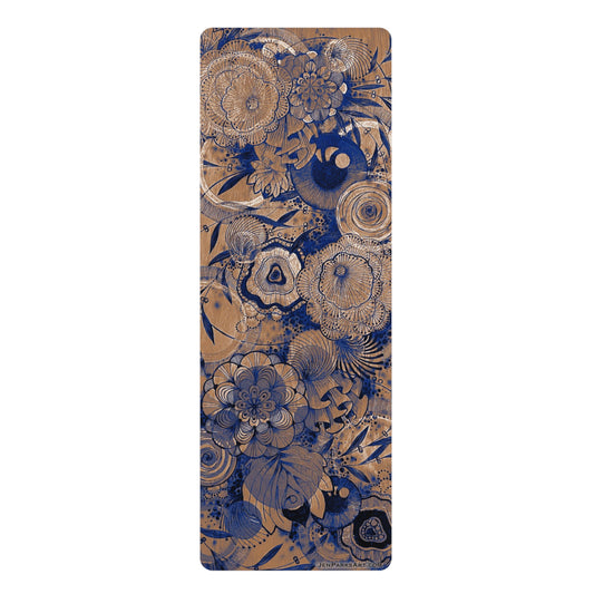 Art Yoga Mat Loosing my Marbles blue