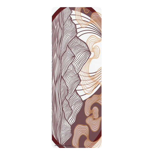Art Yoga Mat Misty Mountains Red