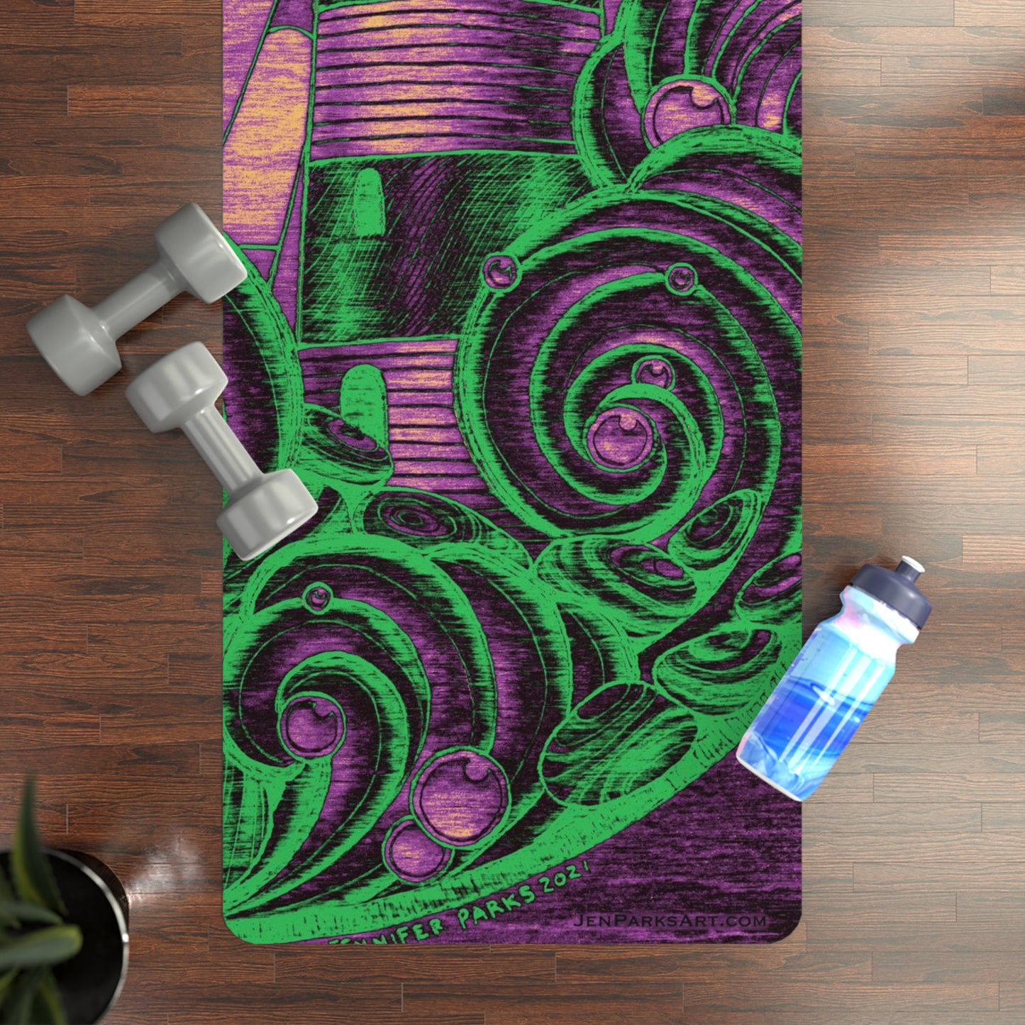 Art Yoga Mat Candle on the Water Halloween