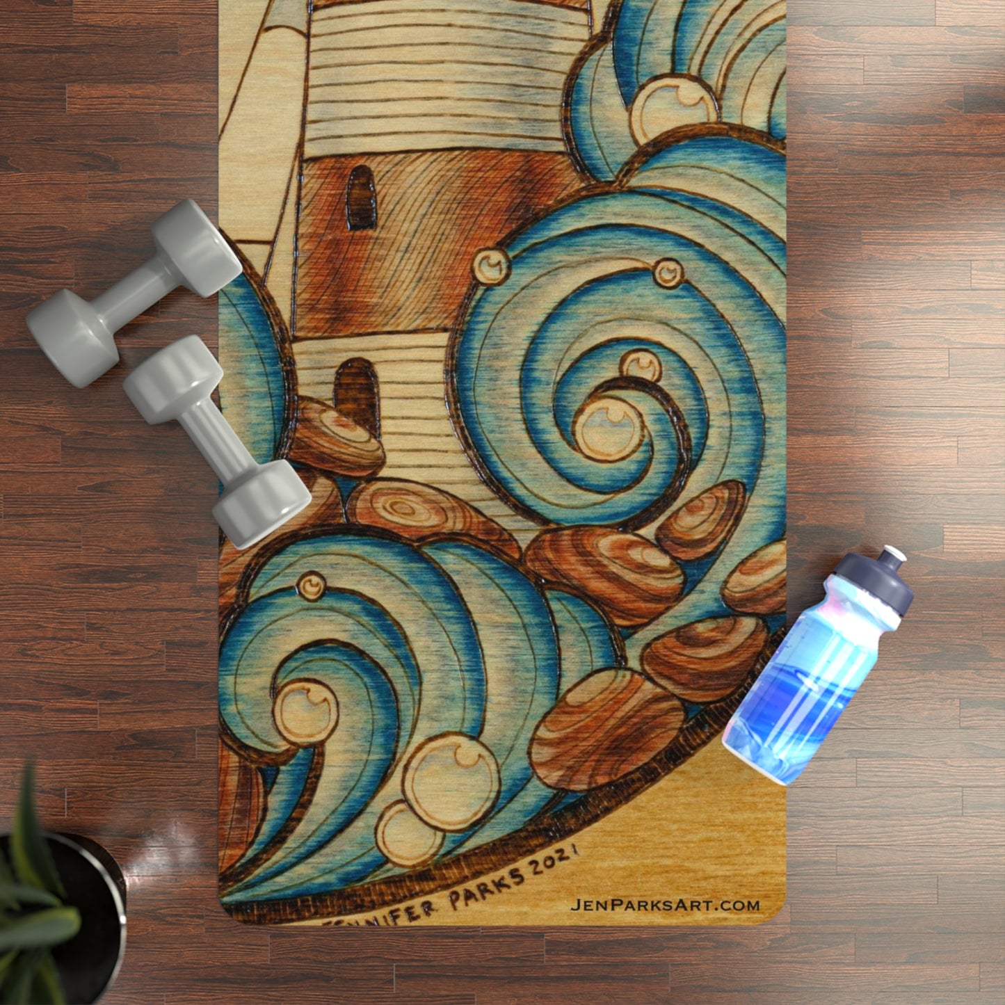 Art Yoga Mat Candle on the Water