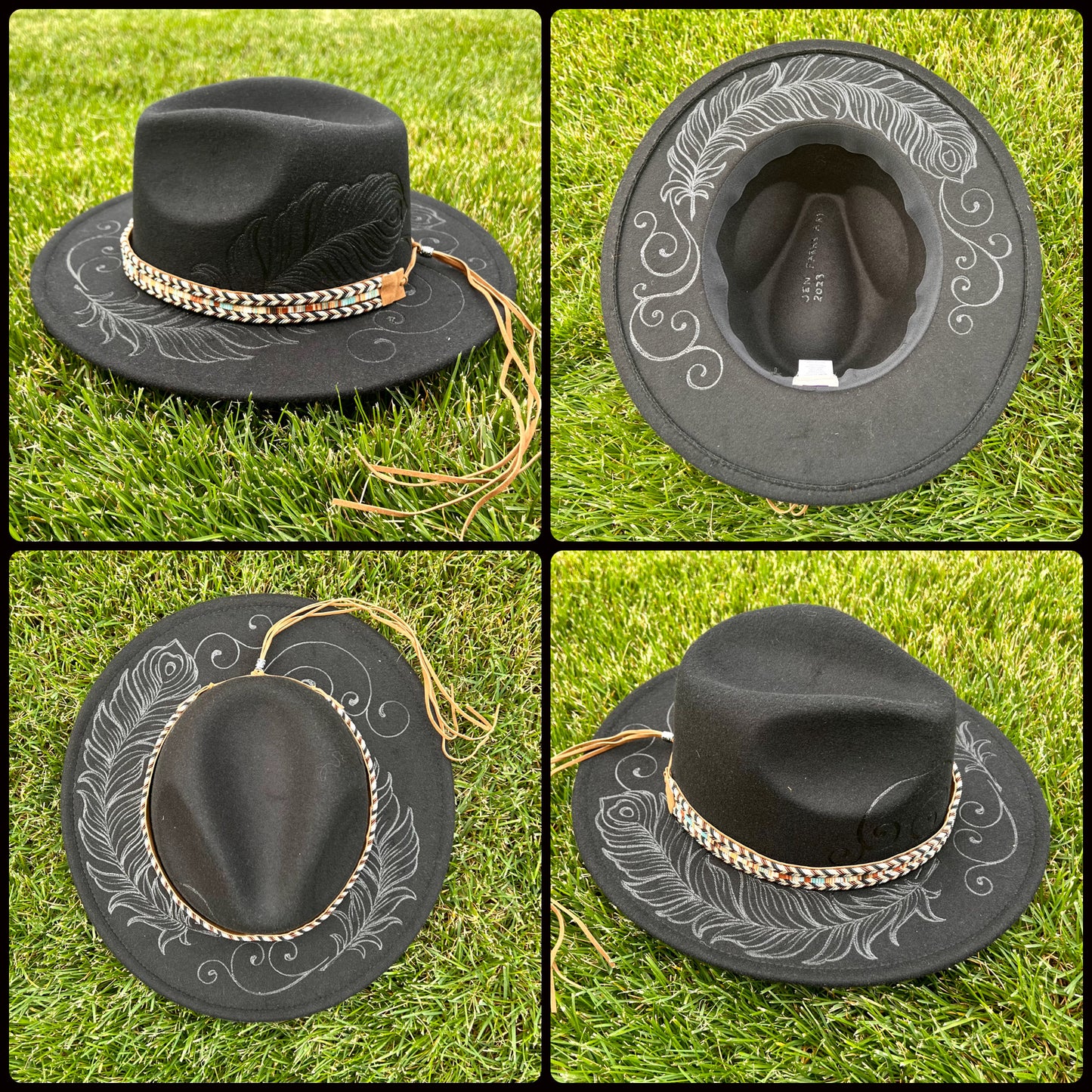 Peacock Feather Black Fedora