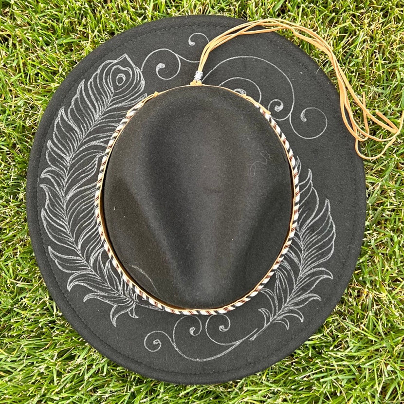 Peacock Feather Black Fedora