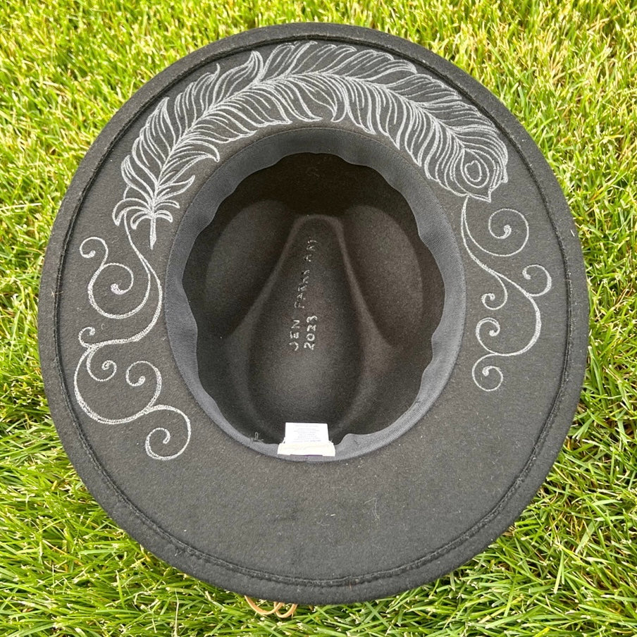 Peacock Feather Black Fedora