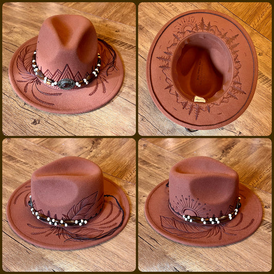 Mountains and Feathers Classic Brown Fedora