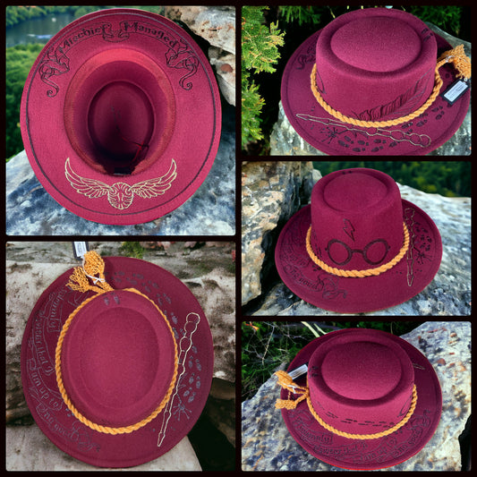 Harry Potter Gryffindor Flat Top Fedora