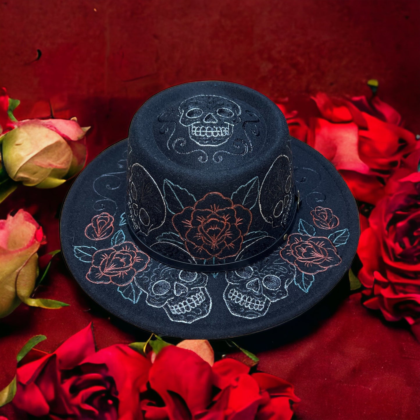 Day of the Dead Black Fedora