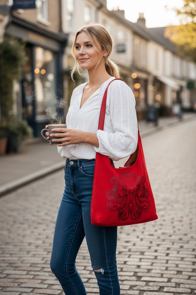 Red Octopus Purse