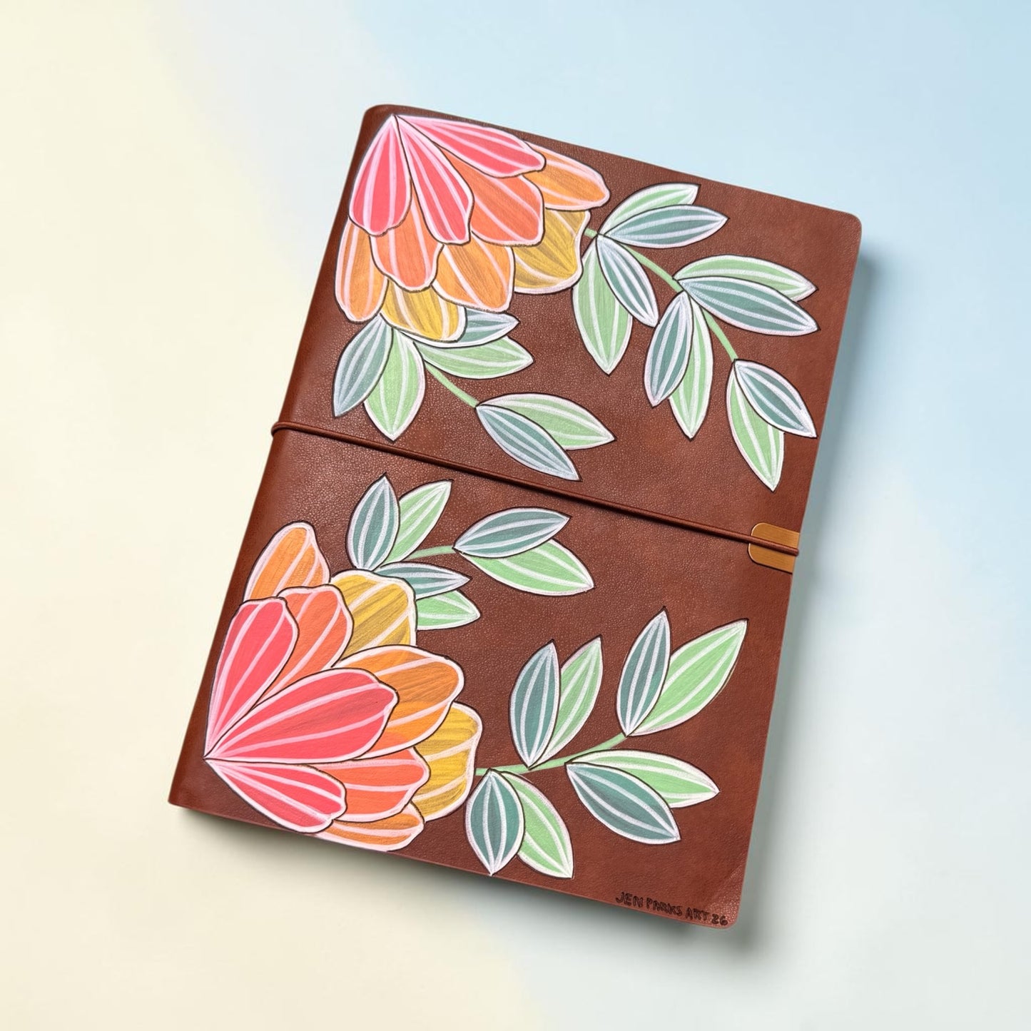 White Lined Flower Journal