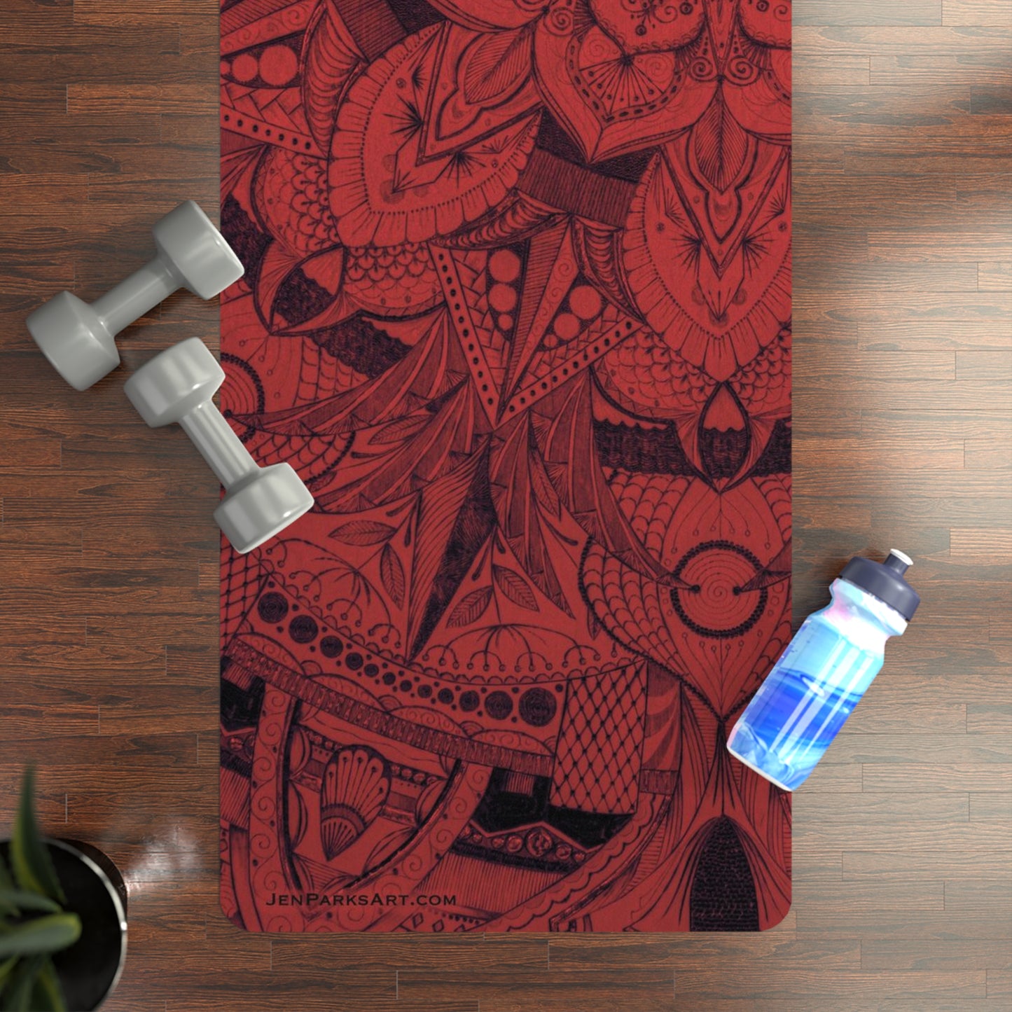 Art Yoga Mat Touch me Mandala Red