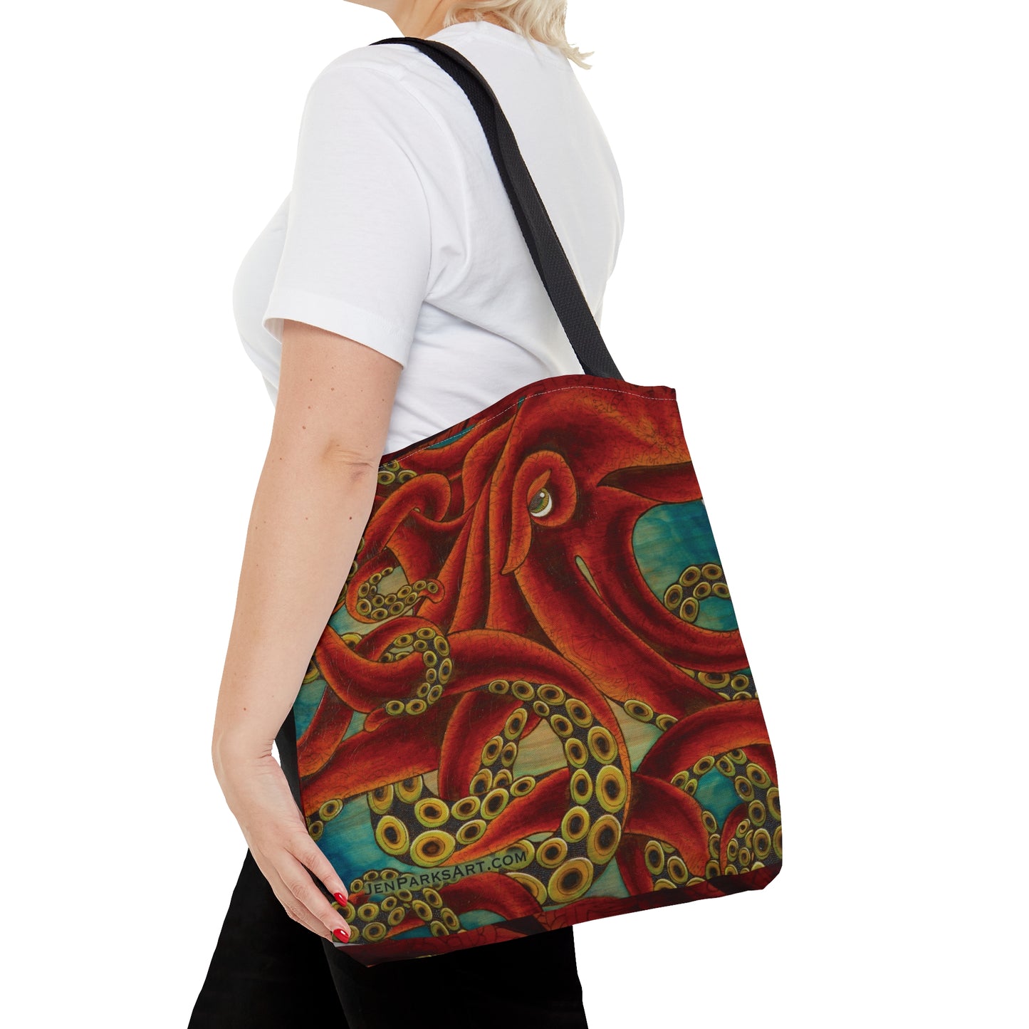 Art Tote Bag Red Octopus