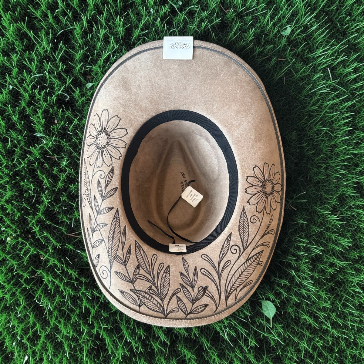 Wildflower Wishes Cowgirl Hat Hand Burned With Original Design