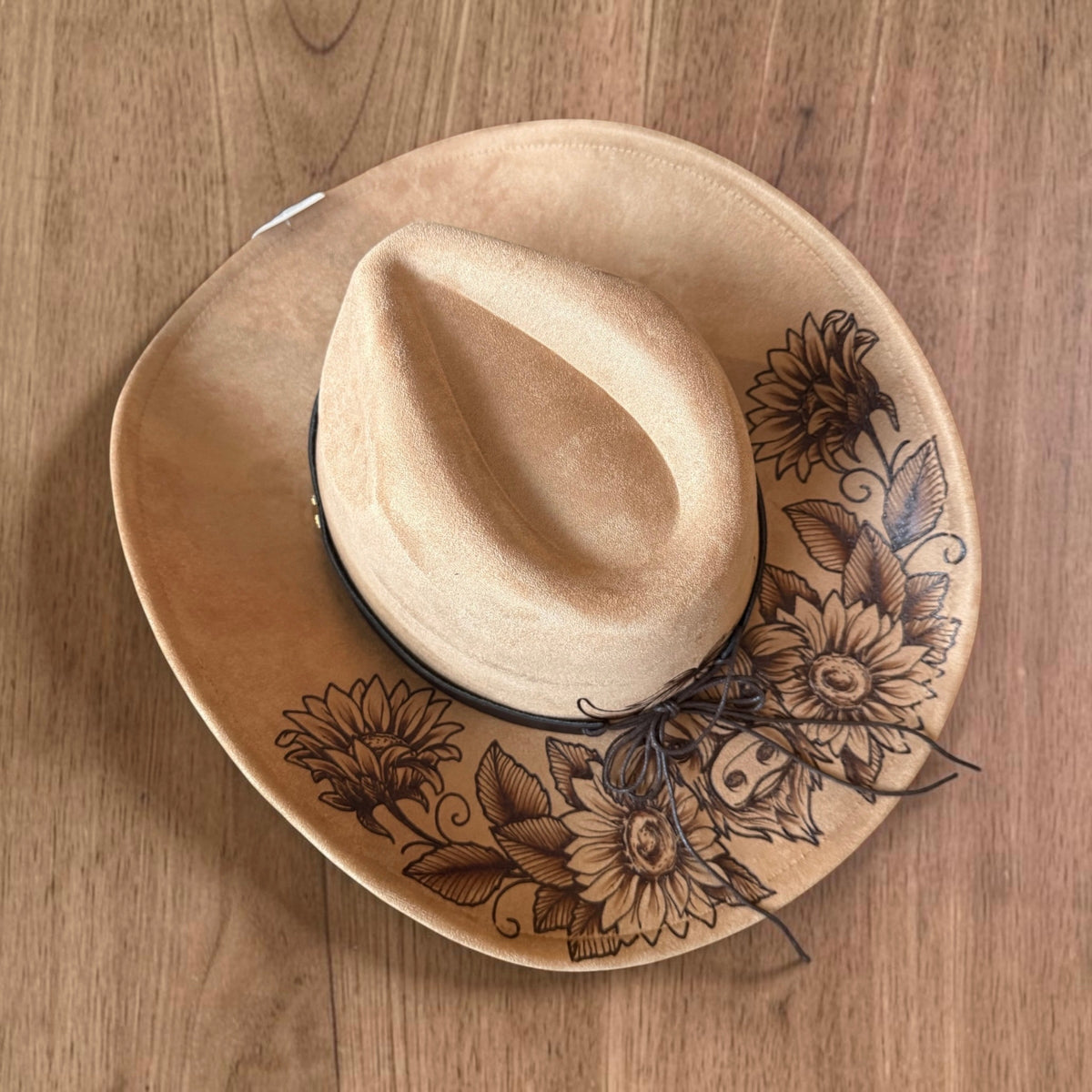 Highland Cow Cowgirl Hat Hand Burned With Original Design