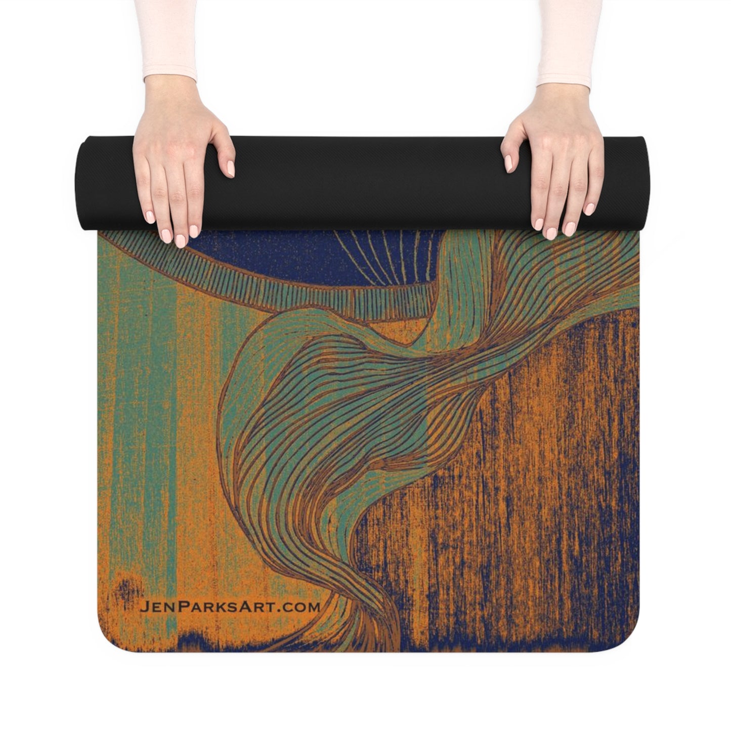 Art Yoga Mat Go with the Flow Teal
