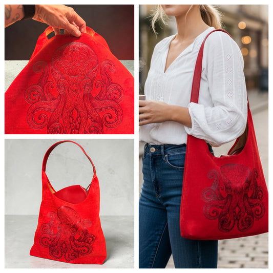 Red Octopus Purse