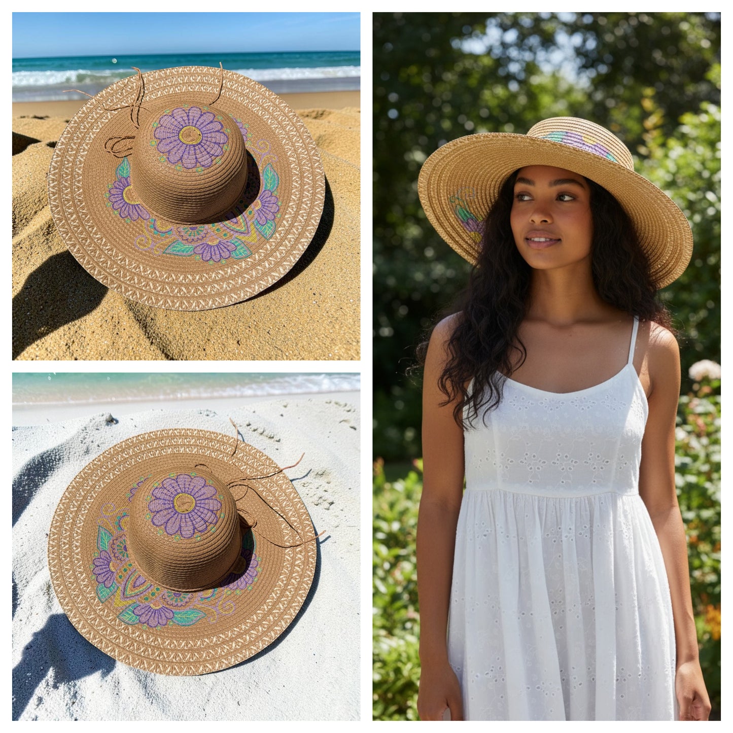 Purple Flower Sun Hat