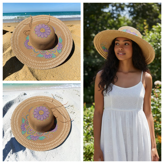 Purple Flower Sun Hat