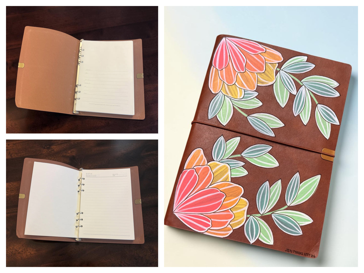 White Lined Flower Journal