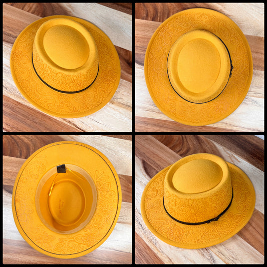Paisley Henna Yellow Fedora